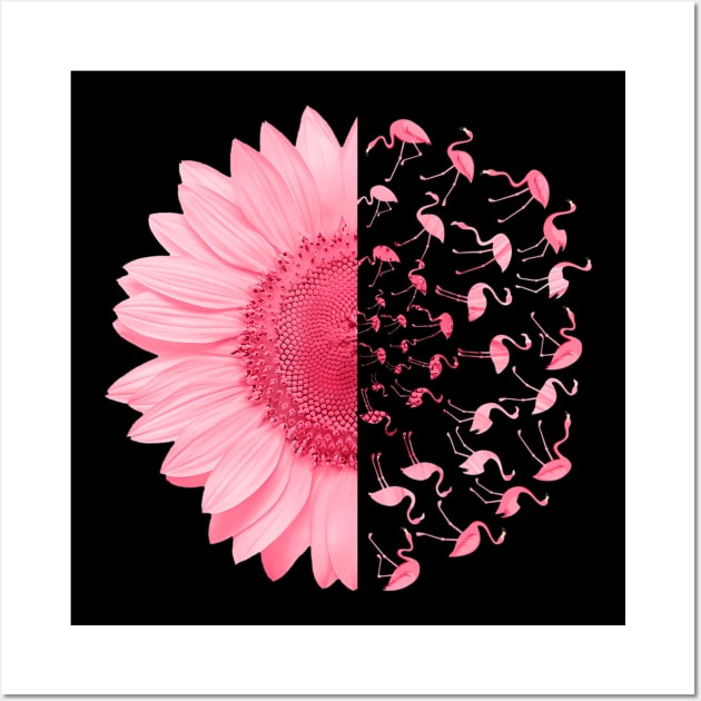 Pink Flamingo Daisy Breast Cancer Awareness Funny Love Wall Art by mccloysitarh